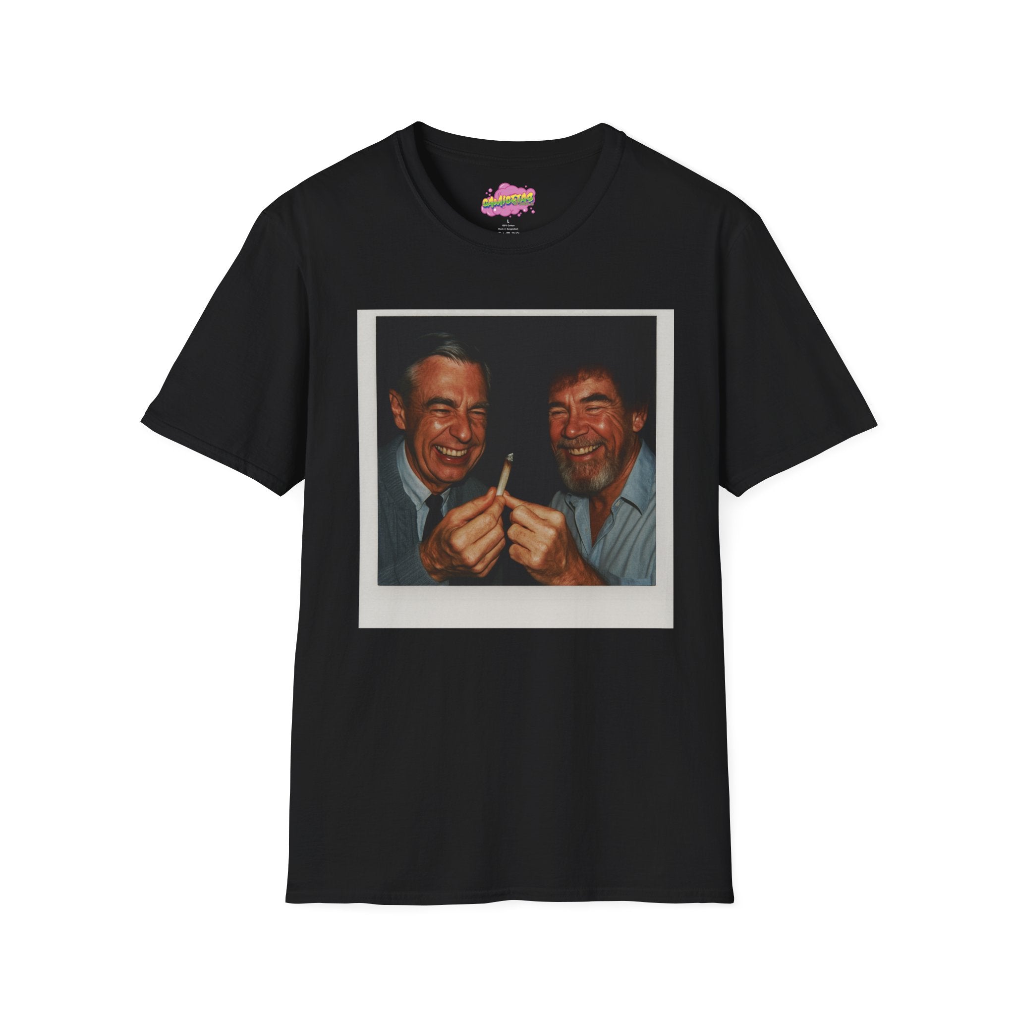 Bob Ross & Mr. Rogers Vintage Photo Print T-Shirt —